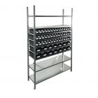 Bakkenkast 2.000x1.150x400mm met 56 bakken / 224 posities Zwart