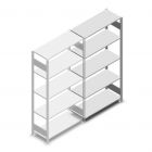 Deels gebruikte Meta/HD legbordstelling 2000x1000x400 mm (hxbxd) 5 niveaus aanbouwsectie