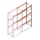 Palletstelling AR T2 3500x1850x1100mm (hxbxd) 3 niveaus 2530kg/niv aanbouwsectie met voorgemonteerde frames