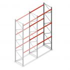 Palletstelling AR T2 5000x1850x1100mm (hxbxd) 3 niveaus 2530kg/niv aanbouwsectie met voorgemonteerde frames