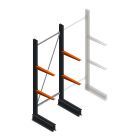 Lichte draagarmstelling BR enkelzijdig 2000x750x500 mm (hxbxd) 2 niveaus beginsectie