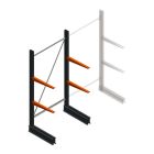 Lichte draagarmstelling BR enkelzijdig 2000x1000x600 mm (hxbxd) 2 niveaus beginsectie
