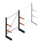 Lichte draagarmstelling BR enkelzijdig 2000x1500x600 mm (hxbxd) 2 niveaus beginsectie