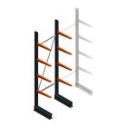 Lichte draagarmstelling BR enkelzijdig 2500x750x500 mm (hxbxd) 4 niveaus beginsectie