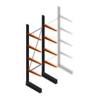 Lichte draagarmstelling BR enkelzijdig 2500x750x600 mm (hxbxd) 4 niveaus beginsectie