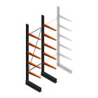 Lichte draagarmstelling BR enkelzijdig 2500x750x600 mm (hxbxd) 5 niveaus beginsectie