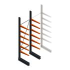 Lichte draagarmstelling BR enkelzijdig 2500x750x600 mm (hxbxd) 6 niveaus beginsectie