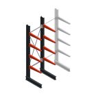 Medium draagarmstelling BR enkelzijdig 2500x750x600mm (hxbxd) 4 niveaus beginsectie 290/arm