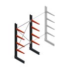 Medium draagarmstelling BR enkelzijdig 2500x1250x600mm (hxbxd) 4 niveaus beginsectie 425/arm