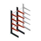 Medium draagarmstelling BR enkelzijdig 2500x750x800mm (hxbxd) 4 niveaus beginsectie 220/arm