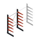 Medium draagarmstelling BR enkelzijdig 2500x1500x800mm (hxbxd) 5 niveaus beginsectie 220/arm