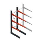 Medium draagarmstelling BR enkelzijdig 2500x750x1000mm (hxbxd) 3 niveaus beginsectie 175/arm