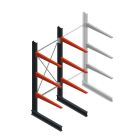 Medium draagarmstelling BR enkelzijdig 2500x1000x1000mm (hxbxd) 3 niveaus beginsectie 175/arm