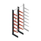 Medium draagarmstelling BR enkelzijdig 3000x750x600mm (hxbxd) 6 niveaus beginsectie 290/arm