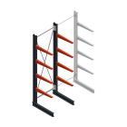 Medium draagarmstelling BR enkelzijdig 3000x1000x800mm (hxbxd) 4 niveaus beginsectie 340/arm