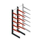 Medium draagarmstelling BR enkelzijdig 3000x750x1000mm (hxbxd) 5 niveaus beginsectie 275/arm