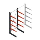 Medium draagarmstelling BR enkelzijdig 3000x1500x1000mm (hxbxd) 4 niveaus beginsectie 275/arm