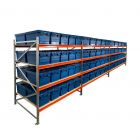 Voordeelrij bakkenkast AR 2000x6950x1200 mm (hxbxd) 4 niveaus met 120 distributiebakken