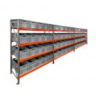 Voordeelrij bakkenkast AR 2000x6950x600 mm (hxbxd) 4 niveaus met 60 euronormbakken