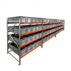 Voordeelrij bakkenkast AR 2000x6950x1200 mm (hxbxd) 4 niveaus met 120 euronormbakken