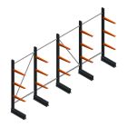Voordeelrij lichte draagarmstelling BR enkelzijdig 2000x4100x500 mm (hxbxd) 3 niveaus