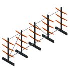 Voordeelrij lichte draagarmstelling BR dubbelzijdig 2000x5100x500 mm (hxbxd) 3 niveaus