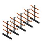Voordeelrij lichte draagarmstelling BR dubbelzijdig 2000x4100x600 mm (hxbxd) 3 niveaus