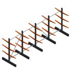 Voordeelrij lichte draagarmstelling BR dubbelzijdig 2000x5100x600 mm (hxbxd) 3 niveaus