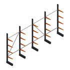 Voordeelrij lichte draagarmstelling BR enkelzijdig 2500x5100x500 mm (hxbxd) 4 niveaus