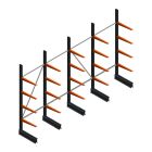 Voordeelrij lichte draagarmstelling BR enkelzijdig 2500x4100x600 mm (hxbxd) 4 niveaus