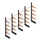 Voordeelrij lichte draagarmstelling BR enkelzijdig 2500x4100x600 mm (hxbxd) 4 niveaus