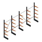 Voordeelrij lichte draagarmstelling BR enkelzijdig 2500x5100x600 mm (hxbxd) 4 niveaus