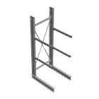 Zware draagarmstelling thermisch verzinkt enkelzijdig 3500x800x1200mm (hxbxd) 2 niveaus beginsectie