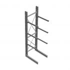 Zware draagarmstelling thermisch verzinkt enkelzijdig 4500x800x1200mm (hxbxd) 3 niveaus beginsectie