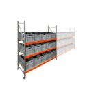 Bakkenkast AR 2000x2250x600 mm (hxbxd) 3 niveaus met 15 euronormbakken grijs beginsectie