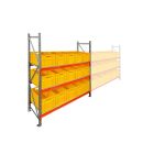 Bakkenkast AR 2000x2250x600 mm (hxbxd) 3 niveaus met 15 euronormbakken geel beginsectie