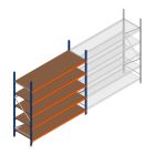 Grootvakstelling Kimer 2250x2250x800 mm (hxbxd) 5 niveaus beginsectie met voorgemonteerde frames