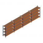 Voordeelrij grootvakstelling Kimer 1750x6250x600 mm (hxbxd) 4 niveaus met voorgemonteerde frames