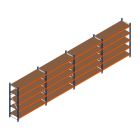 Voordeelrij grootvakstelling Kimer 1750x6250x600 mm (hxbxd) 5 niveaus met voorgemonteerde frames
