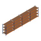 Voordeelrij grootvakstelling Kimer 1750x6250x800 mm (hxbxd) 4 niveaus met voorgemonteerde frames