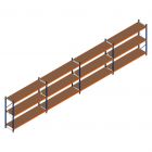 Voordeelrij grootvakstelling Kimer 1750x9250x600 mm (hxbxd) 3 niveaus