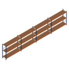 Voordeelrij grootvakstelling Kimer 1750x9250x600 mm (hxbxd) 3 niveaus met voorgemonteerde frames
