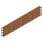Voordeelrij grootvakstelling Kimer 1750x9250x600 mm (hxbxd) 4 niveaus