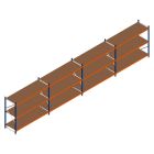 Voordeelrij grootvakstelling Kimer 1750x9250x800 mm (hxbxd) 3 niveaus