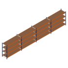 Voordeelrij grootvakstelling Kimer 1750x9250x800 mm (hxbxd) 4 niveaus