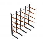 Voordeelrij zware draagarmstelling enkelzijdig 5000x4900x1500mm (hxbxd) 4 niveaus