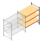 Grootvakstelling AR 2250x2250x1200 mm (hxbxd) 3 niveaus verzinkt aanbouwsectie met voorgemonteerde frames