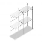 Confectiestelling Medium Duty 2200x1000x600 mm (hxbxd) 1 stang 2 legborden aanbouwsectie