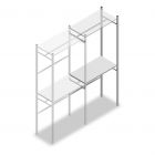 Confectiestelling Medium Duty 2500x1000x500 mm (hxbxd) 2 stangen 2 legborden aanbouwsectie