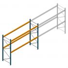 Gebruikte JH MPB palletstelling 3500x3300x1100mm (hxbxd) 2 niveaus beginsectie